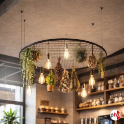 Ceiling Circle Grid Hanging Kit (Suspension Cables & Round Mesh Panel)