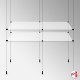 Black Cable Display Glass Shelf (Ceiling-to-Floor Black Wire Fittings & Clear Glass Shelving, Complete)