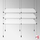 Black Cable Display Glass Shelf (Ceiling-to-Floor Black Wire Fittings & Clear Glass Shelving, Complete)