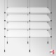 Black Cable Display Glass Shelf (Ceiling-to-Floor Black Wire Fittings & Clear Glass Shelving, Complete)