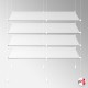 White Cable Display Glass Shelf (Ceiling-to-Floor White Wire Fittings & Clear Glass Shelving, Complete)