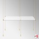 Gold Cable Display Glass Shelf (Ceiling-to-Floor Gold Wire Fittings & Clear Glass Shelving, Complete)