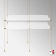 Gold Cable Display Glass Shelf (Ceiling-to-Floor Gold Wire Fittings & Clear Glass Shelving, Complete)