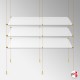 Gold Cable Display Glass Shelf (Ceiling-to-Floor Gold Wire Fittings & Clear Glass Shelving, Complete)