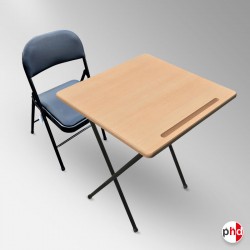 Folding Exam Table & Leather Chair Suite (Classroom Furniture)