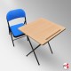 Folding Exam Table & Blue Fabric Chair Suite (Education & Studies Furniture)