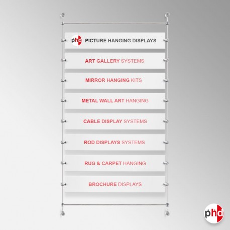 Flush-to-Wall Acrylic Signage Rod Display Kit (Rods & Fittings Only)