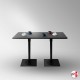 Double Granite Bistro Table (Stone 120cm Rectangular Tabletop - Seats 4 People)
