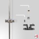 Rod Double Panel Support Clamp, Satin Chrome (10MM Vertical Dual-grip)