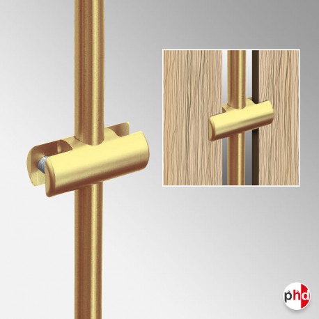 Rod Double Panel Support Clamp, Satin Chrome (10MM Vertical Dual-grip)