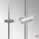 Rod Double Panel Support Clamp, Satin Chrome (10MM Vertical Dual-grip)