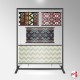 Fabric Samples Display Stand (Freestanding Frame with Material Hangers & Cables)