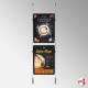 Double-Sided Ceiling-To-Floor Hanging Poster Frame Kit (Retail Window Cable Display)