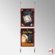 Double-Sided Ceiling-To-Floor Hanging Poster Frame Kit (Retail Window Cable Display)