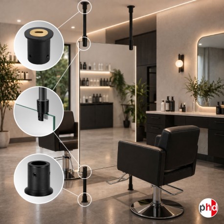 Frameless Mirror Glass Hanging Kit (Fittings Only, No Mirror)
