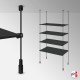 Black Suspended Rod Display Shelf Fittings Kit (Create Glass & Wood Shelving Units - Shelf Boards Not Included)