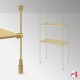 Gold Suspended Rod Display Shelf Fittings Kit (Create Glass & Wood Shelving Units - Shelf Boards Not Included)