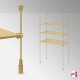 Gold Suspended Rod Display Shelf Fittings Kit (Create Glass & Wood Shelving Units - Shelf Boards Not Included)