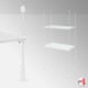 White Suspended Rod Display Shelf Fittings Kit (Create Glass & Wood Shelving Units - Shelf Boards Not Included)