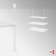 White Suspended Rod Display Shelf Fittings Kit (Create Glass & Wood Shelving Units - Shelf Boards Not Included)