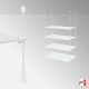 White Suspended Rod Display Shelf Fittings Kit (Create Glass & Wood Shelving Units - Shelf Boards Not Included)