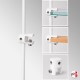White Suspended Rod Display Shelf Fittings Kit (Create Glass & Wood Shelving Units - Shelf Boards Not Included)