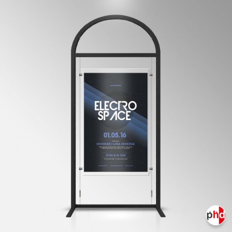 Arch Display Panel With A1 Poster Holder (Freestanding Frame & Acrylic Pocket, Portrait & Landscape)