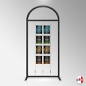 Arch Display Panel With A4 Poster Holders (Freestanding Frame & 16 Acrylic Pockets, Portrait & Landscape)