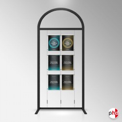 Arch Display Panel With A3 Poster Holders (Freestanding Frame & 9 Acrylic Pockets, Portrait & Landscape)