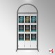 Arch Display Panel With A3 Poster Holders (Freestanding Frame & 9 Acrylic Pockets, Portrait & Landscape)