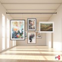 Wall-to-Wall Gallery Rail System (Picture Hanging Between Walls, Middle-Of-Room Art Display Kit)