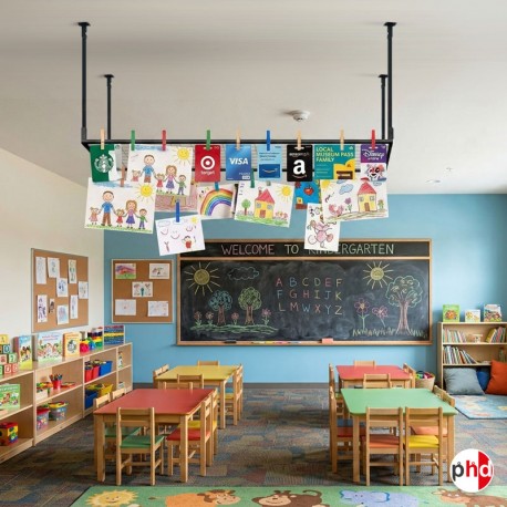 School Ceiling Mesh Panel Kit (Ceiling Hanging Grid Display For Classrooms)