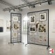 Mobile Gridwall Art Screen (Display Mesh Panel On Wheels/Castors)