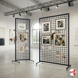 Mobile Gridwall Art Screen (Display Mesh Panel On Wheels/Castors)