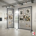 Mobile Gridwall Art Screen (Display Mesh Panel On Wheels/Castors)