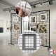 Mobile Gridwall Art Screen (Display Mesh Panel On Wheels/Castors)