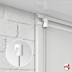 Plasterboard Rail Picture Wire Hanger (Cylinder Anchor with Clear Cord & Steel Cable 40kg)