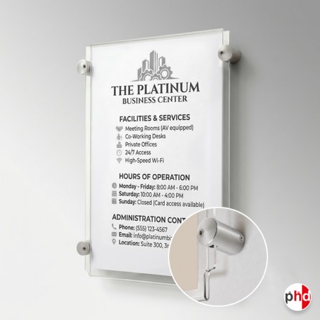 Wall-Mounted Poster Panel Kit (Modern Side Grip Supports & Easy-Access Poster Pocket, Portrait & Landscape)