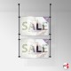 A1 Ceiling Rod Display System (Complete Ceiling Fittings & Poster Pocket Set, Portrait & Landscape)