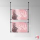 A2 Ceiling Rod Display System (Complete Ceiling Fittings & Poster Pocket Set, Portrait & Landscape)