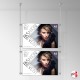 A3 Ceiling Rod Display System (Complete Ceiling Fittings & Poster Pocket Set, Portrait & Landscape)
