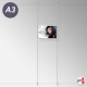 Ceiling-to-Floor Rod Display System, A4 & A3 (Complete Rod Fittings & Poster Pocket Set, Portrait & Landscape)