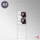Ceiling-to-Floor Rod Display System, A4 & A3 (Complete Rod Fittings & Poster Pocket Set, Portrait & Landscape)