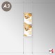 Ceiling-to-Floor Rod Display System, A4 & A3 (Complete Rod Fittings & Poster Pocket Set, Portrait & Landscape)