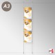 Ceiling-to-Floor Rod Display System, A4 & A3 (Complete Rod Fittings & Poster Pocket Set, Portrait & Landscape)