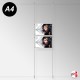 Ceiling-to-Floor Rod Display System, A4 & A3 (Complete Rod Fittings & Poster Pocket Set, Portrait & Landscape)