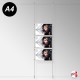 Ceiling-to-Floor Rod Display System, A4 & A3 (Complete Rod Fittings & Poster Pocket Set, Portrait & Landscape)