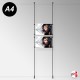 Ceiling-to-Floor Rod Display System, A4 & A3 (Complete Rod Fittings & Poster Pocket Set, Portrait & Landscape)