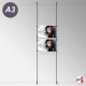 Ceiling-to-Floor Rod Display System, A4 & A3 (Complete Rod Fittings & Poster Pocket Set, Portrait & Landscape)