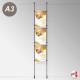 Ceiling-to-Floor Rod Display System, A4 & A3 (Complete Rod Fittings & Poster Pocket Set, Portrait & Landscape)